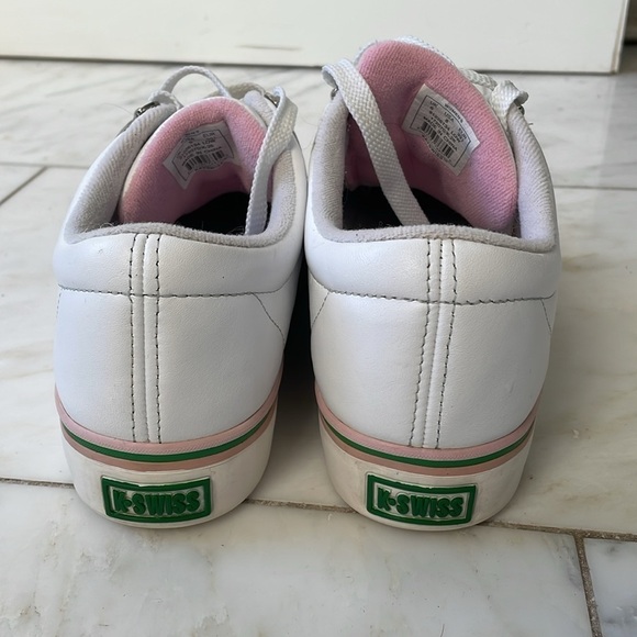 K-Swiss women’s sneaker size 8 white with pink and green stripe accents - Picture 4 of 9